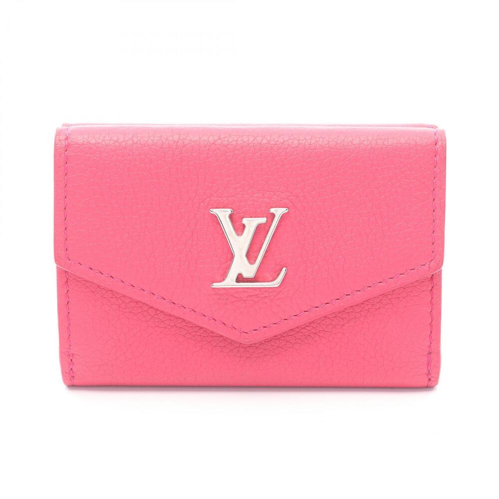 Louis Vuitton Portefeuille Lock Trifold Wallet Leather Fuschia Pink